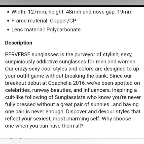 Perverse Xanadu Copper Polycarbonate Sunglasses Sunnies UNISEX - Picture 13 of 13